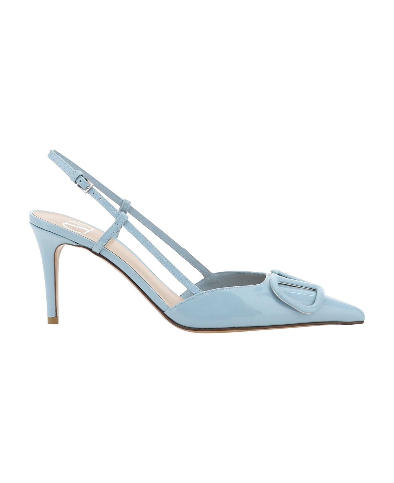 Valentino Garavani Vlogo Pumps Slingback - Blu Porcellana