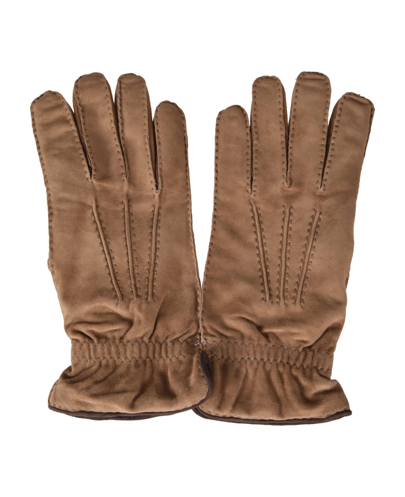 Fedeli Stitched Gloves - Beige