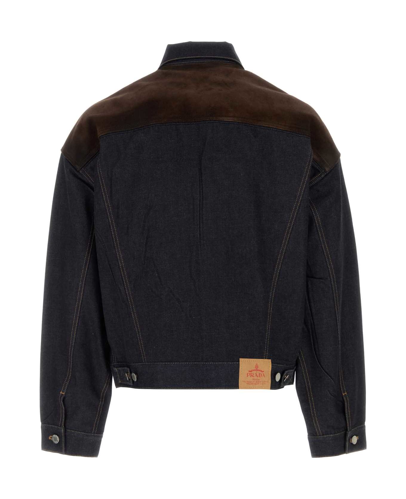 Prada Dark Blue Denim Jacket - BLEU