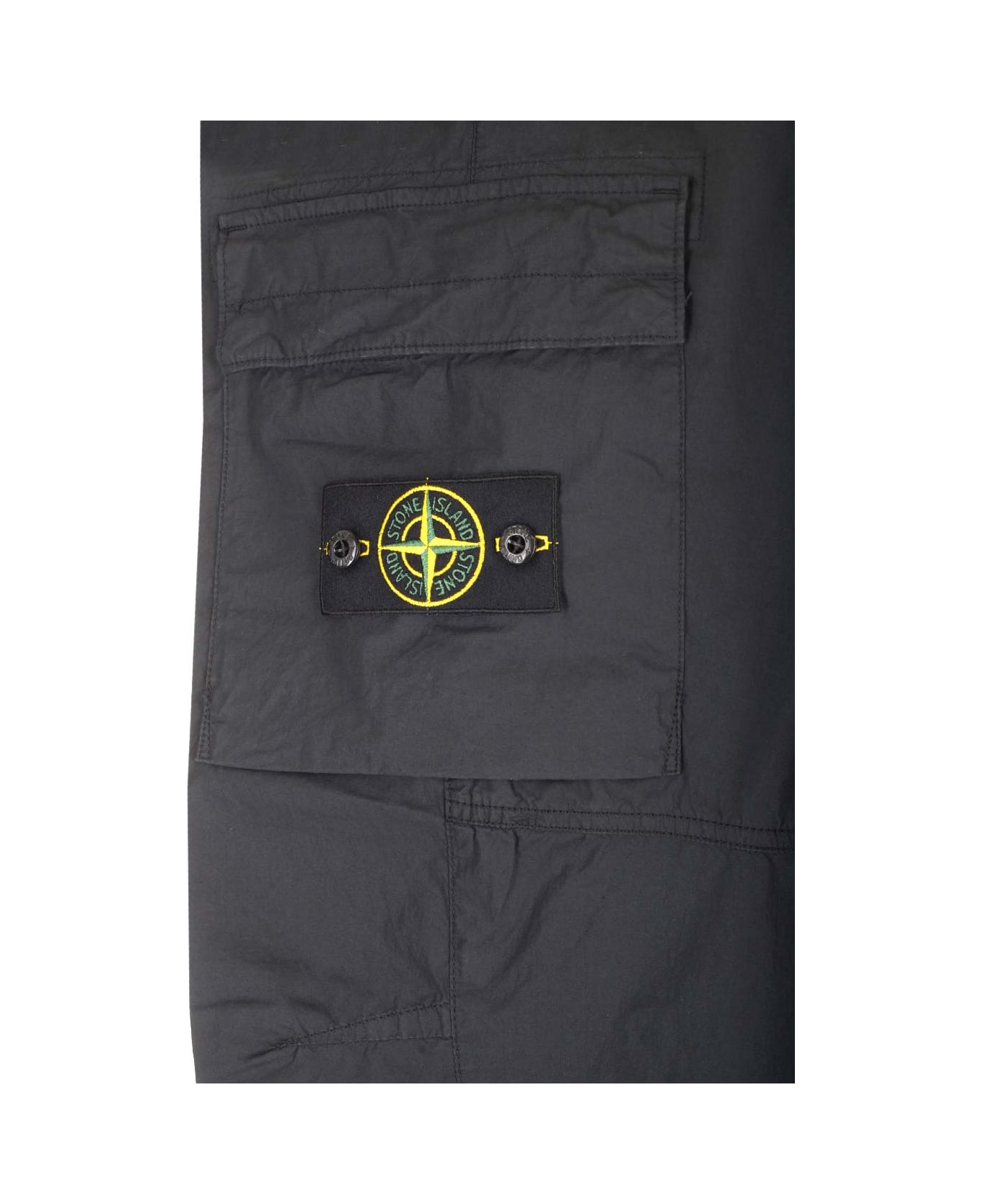 Stone Island Cargo Trousers In Stretch Cotton Canvas 31303 - Blue