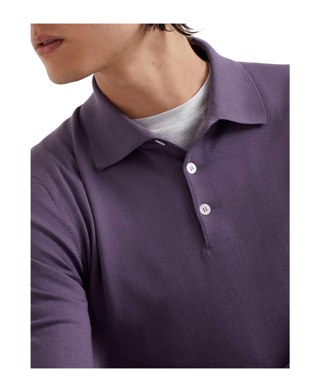 Brunello Cucinelli Purple Amaranth Polo Shirt - Blue