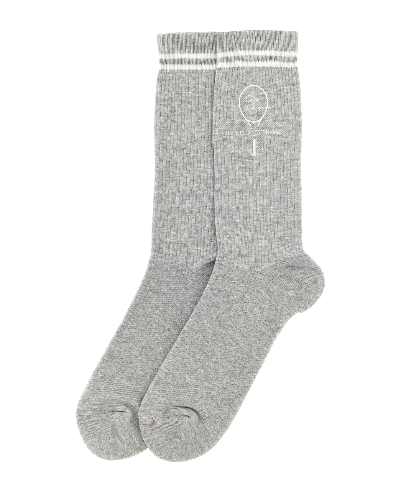 Brunello Cucinelli Ribbed Socks - Gray