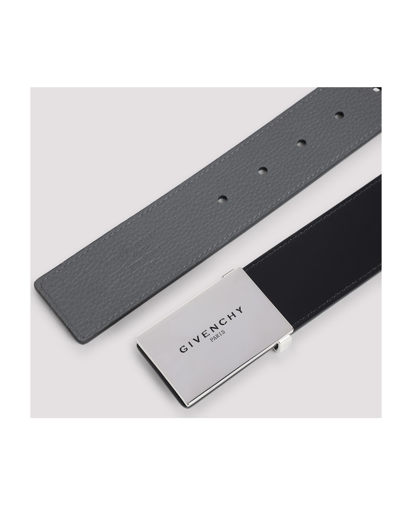 Givenchy Metal Plaque Belt - Blacl Grey