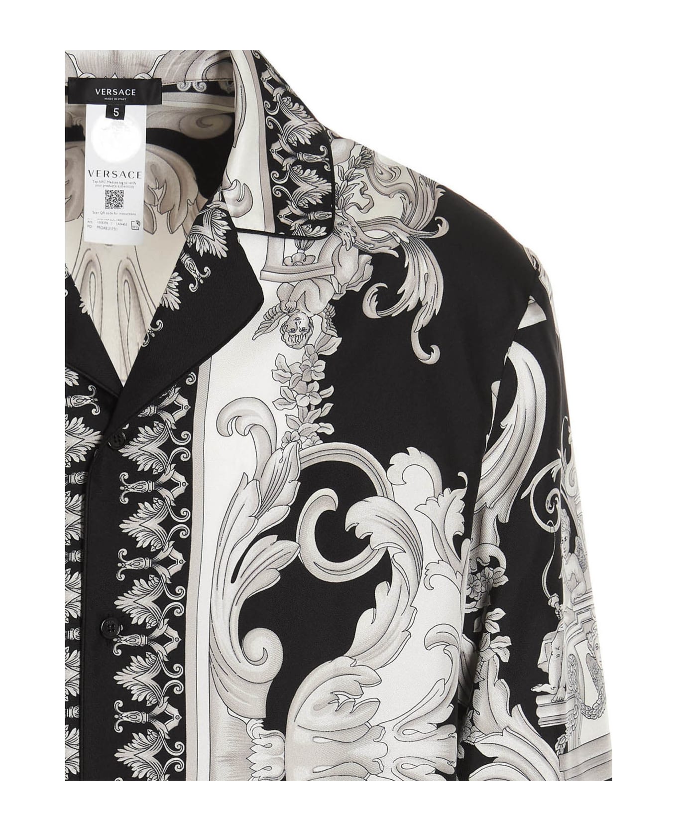 Versace 'silver Baroque' Shirt - White/Black