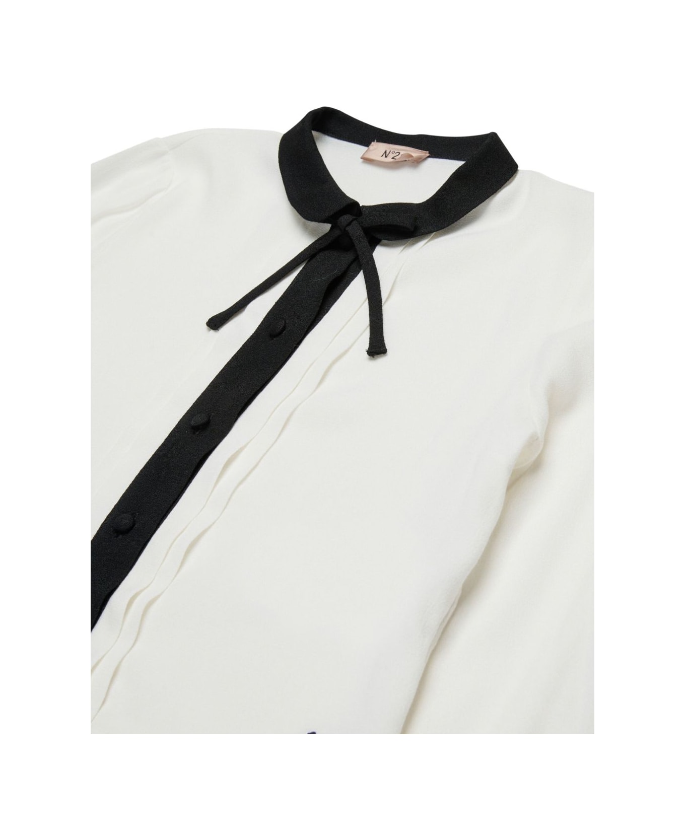 N.21 Nº21 Kids Shirt With Bow Tie - White