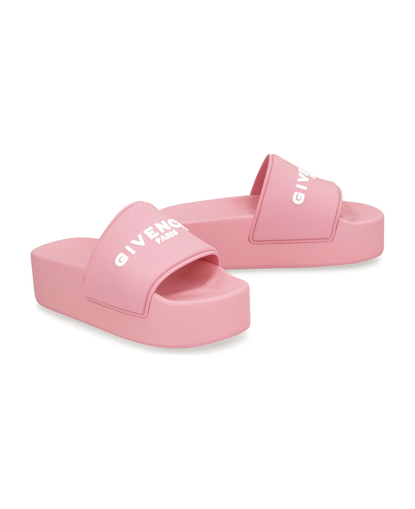 Givenchy Logoed Rubber Platform Slides - Pink