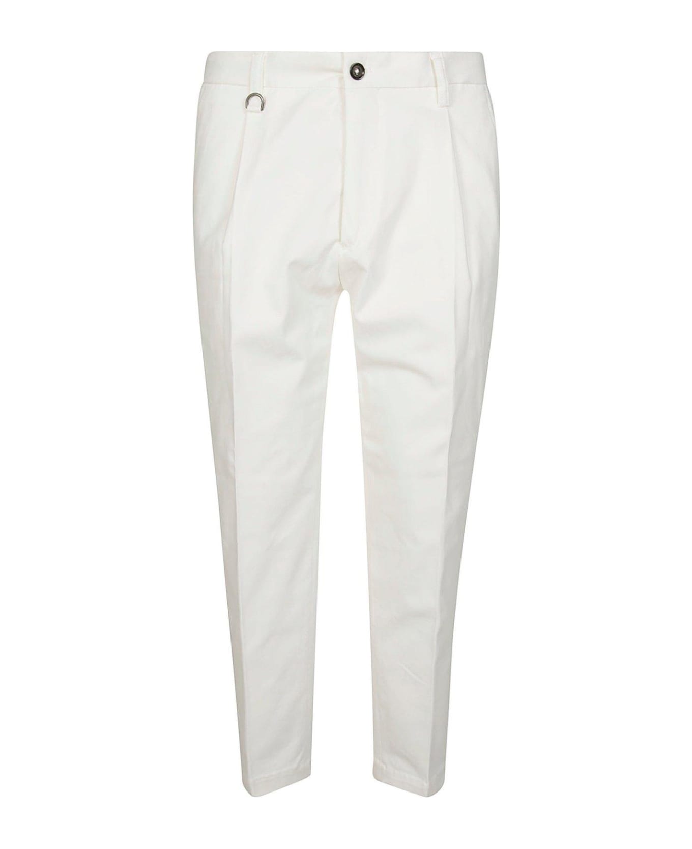 Paolo Pecora Front-pleat Tapered Trousers - Bianco ボトムス