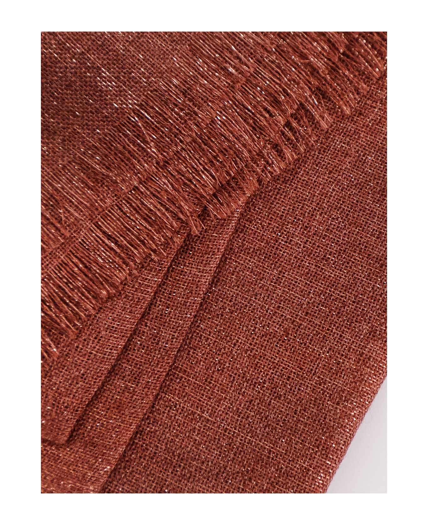 Brunello Cucinelli Cashmere And Silk Blend Scarf - Firebirck