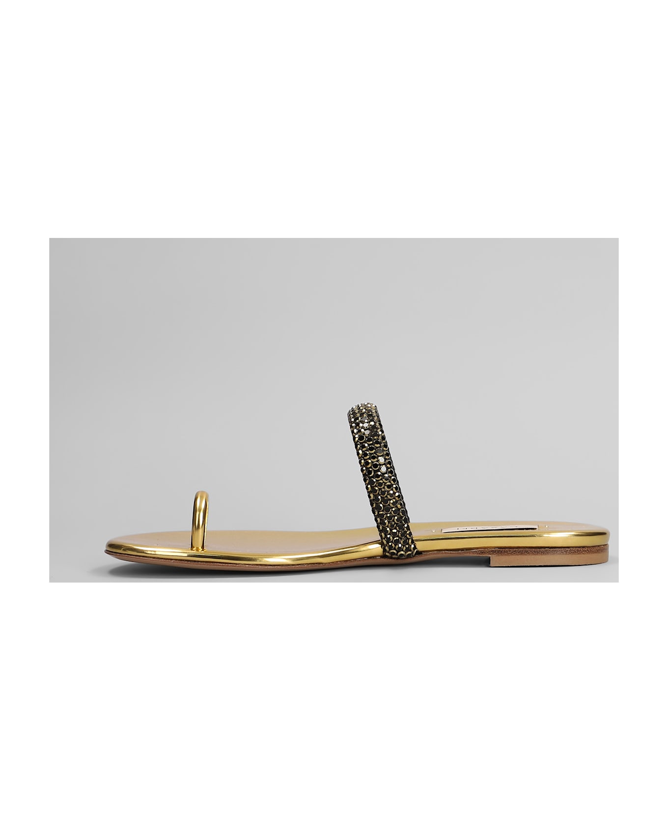 Casadei Olympo Flat Flats In Gold Leather - gold