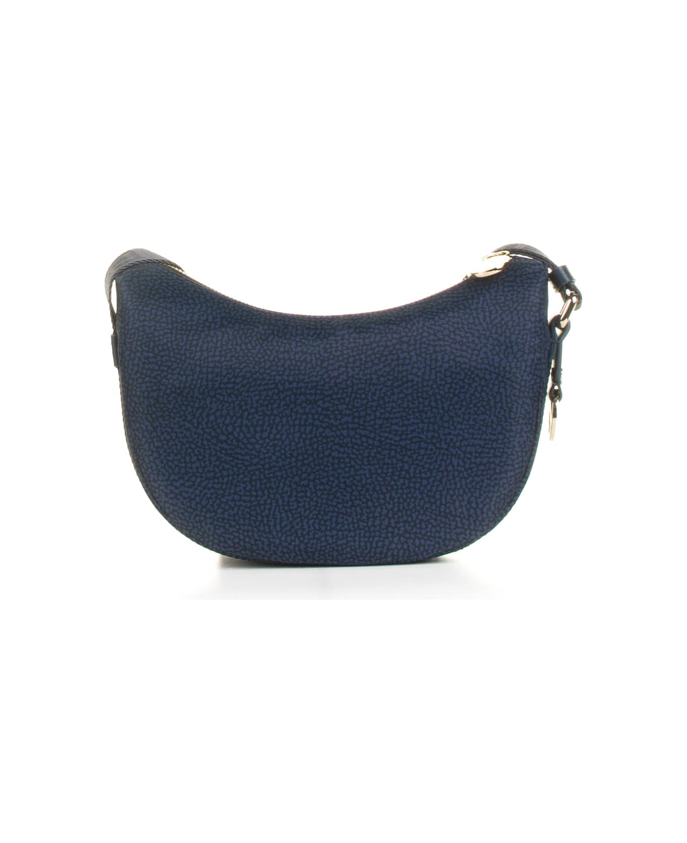 Borbonese Luna Mini Shoulder Bag In Op Fabric - Blu