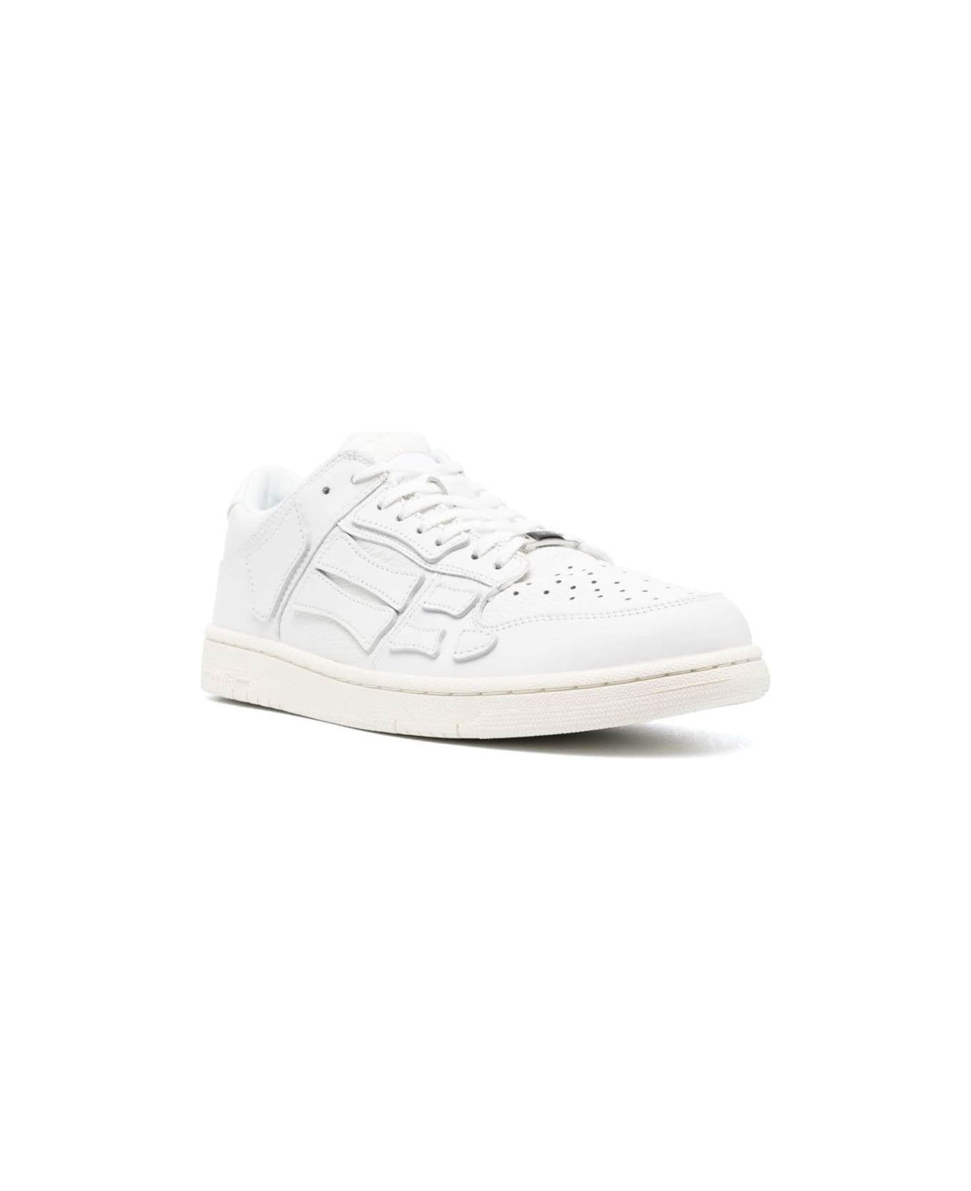 AMIRI 'skel Top Low' White Sneakers With Skeleton Patch In Leather Man - WHITE