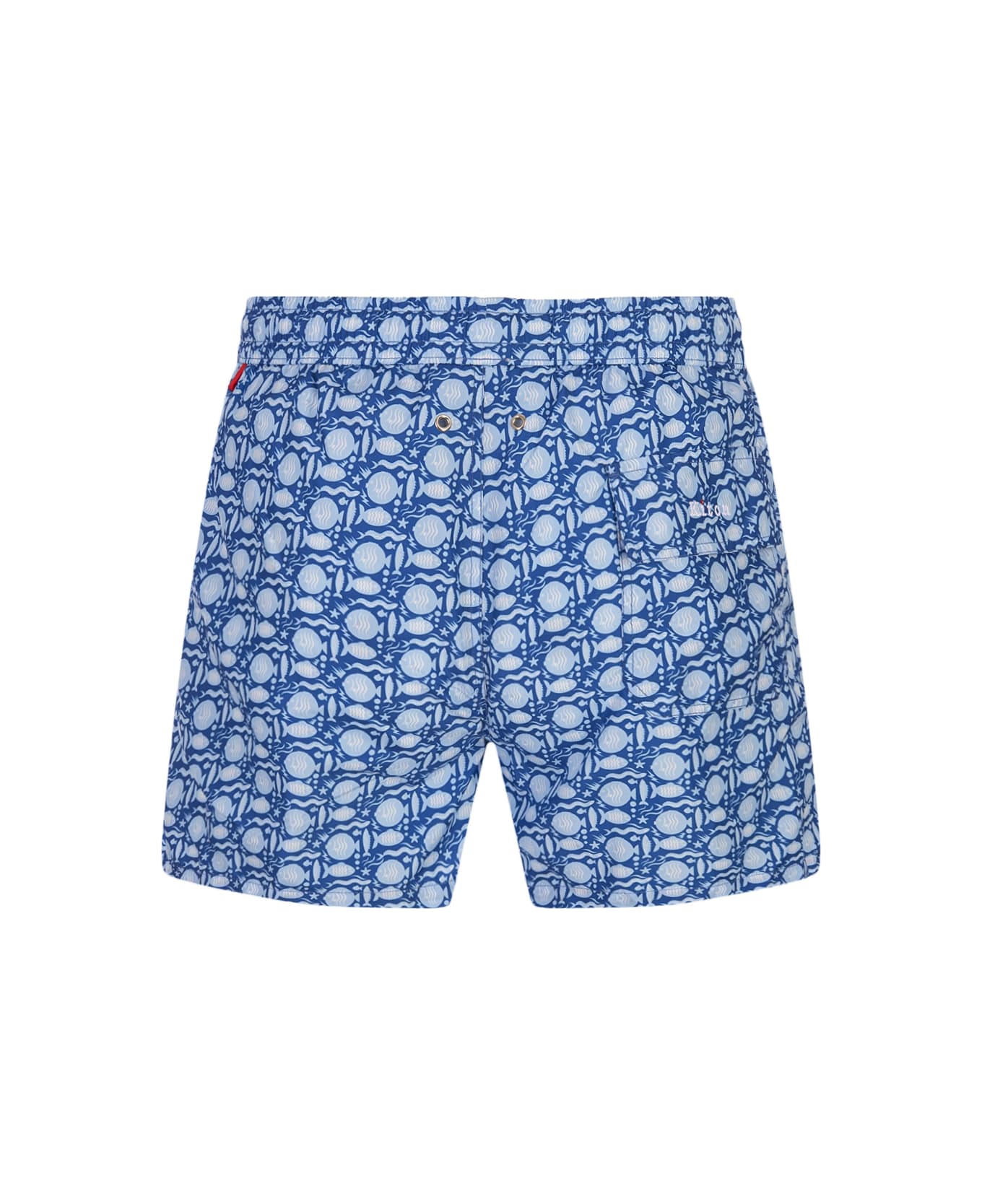 Kiton Blue Swim Shorts With Fish Pattern - Blue スイムトランクス