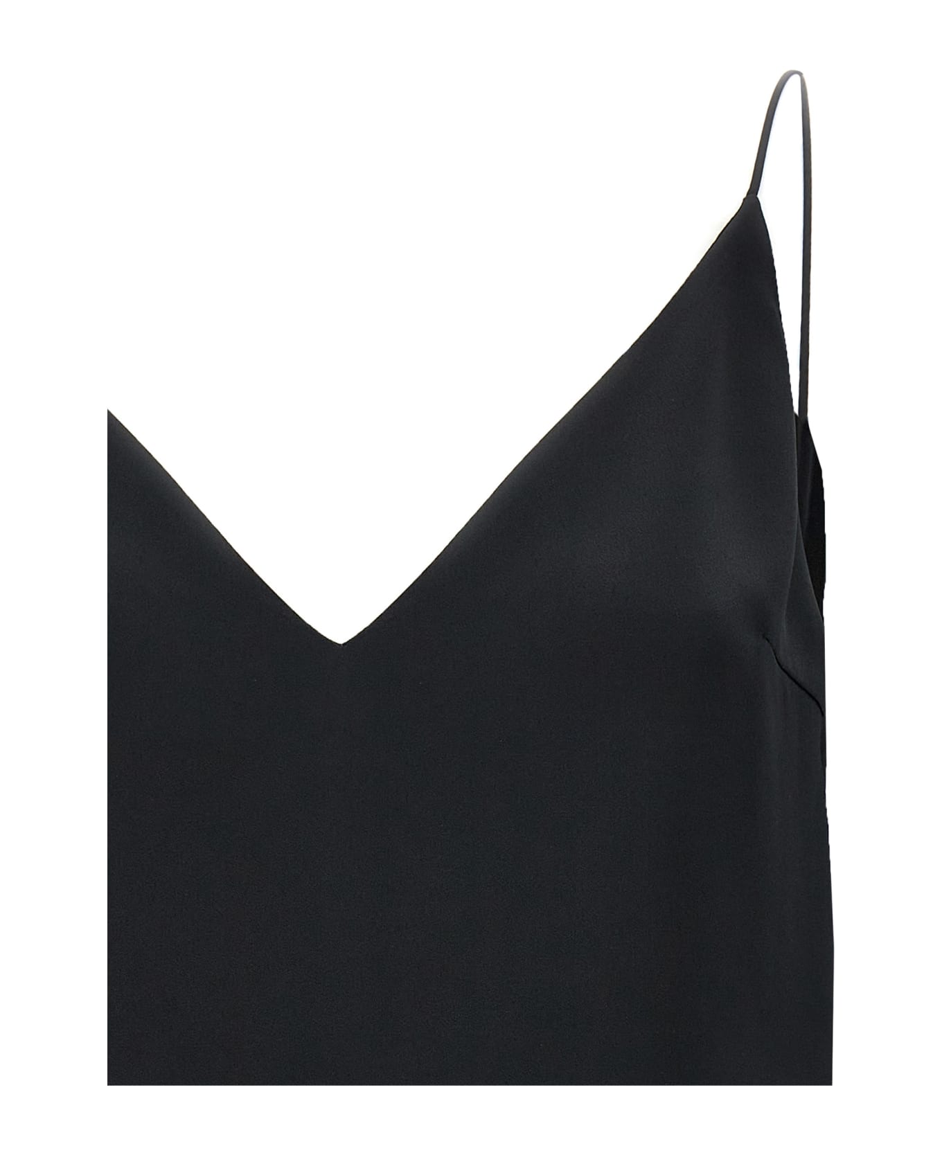 Saint Laurent Silk Cropped Top - Black