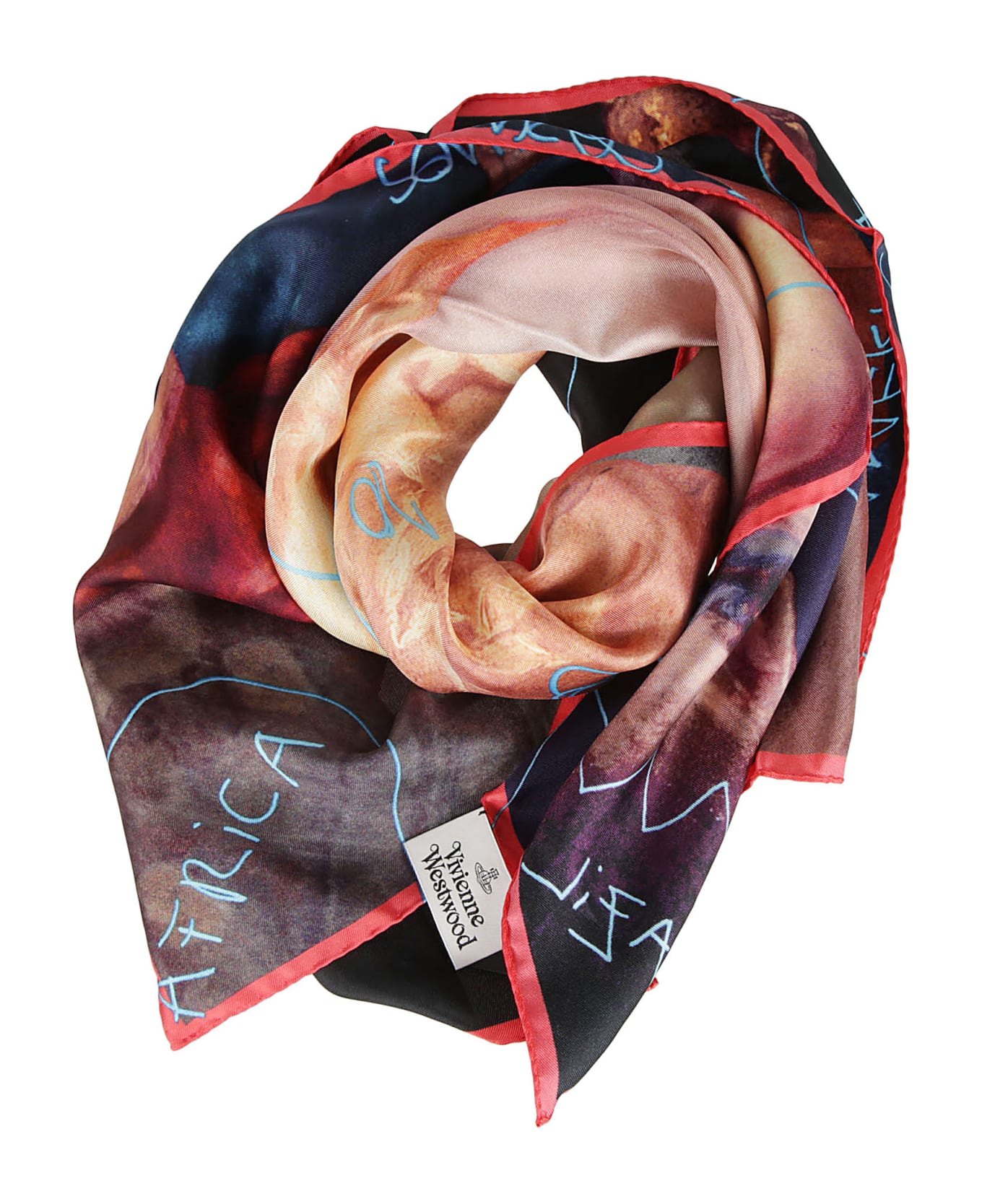 Vivienne Westwood All-over Printed Scarf - Coral Red