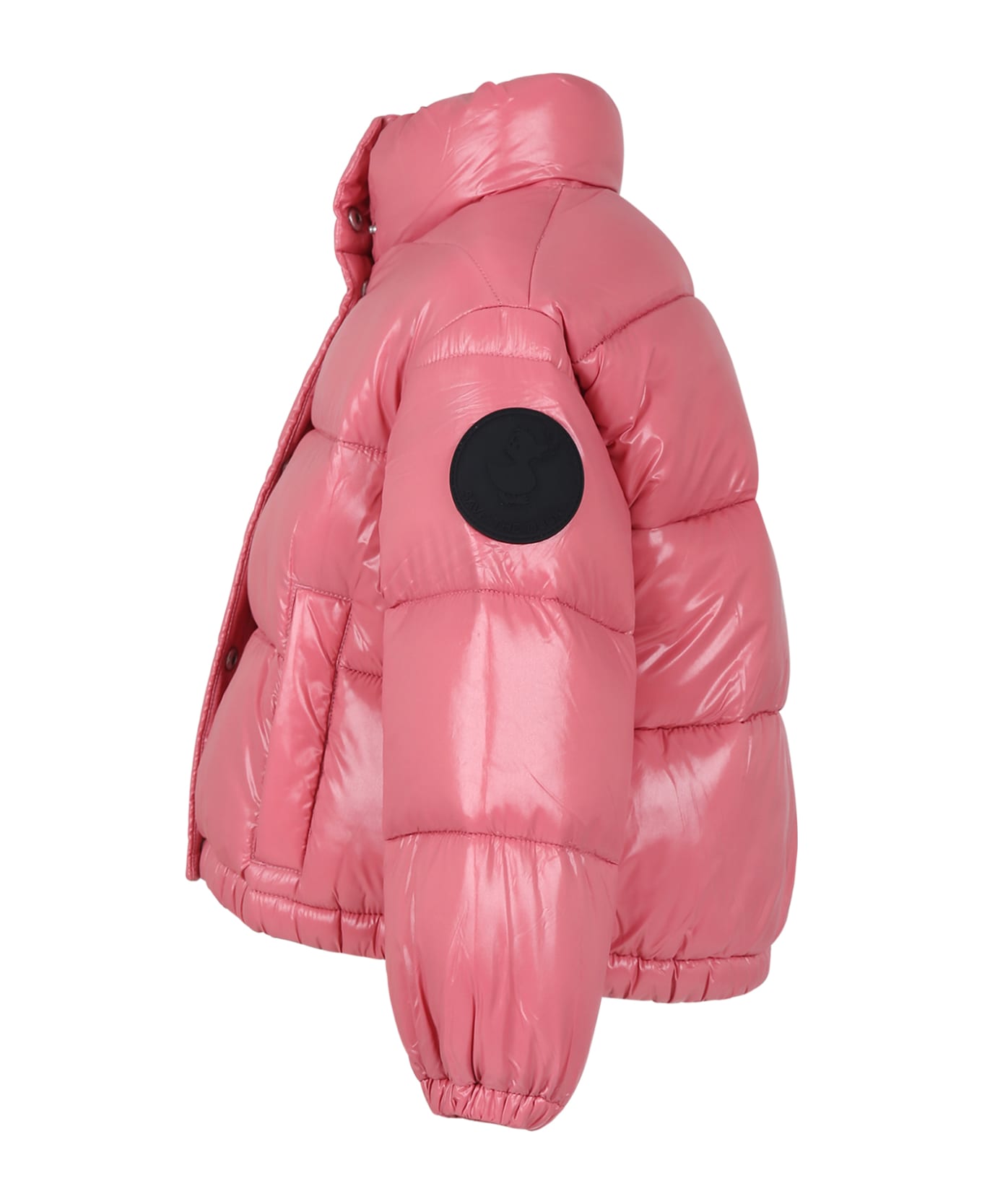 Save the Duck Pink Jacket For Girl With Logo - Pink コート＆ジャケット