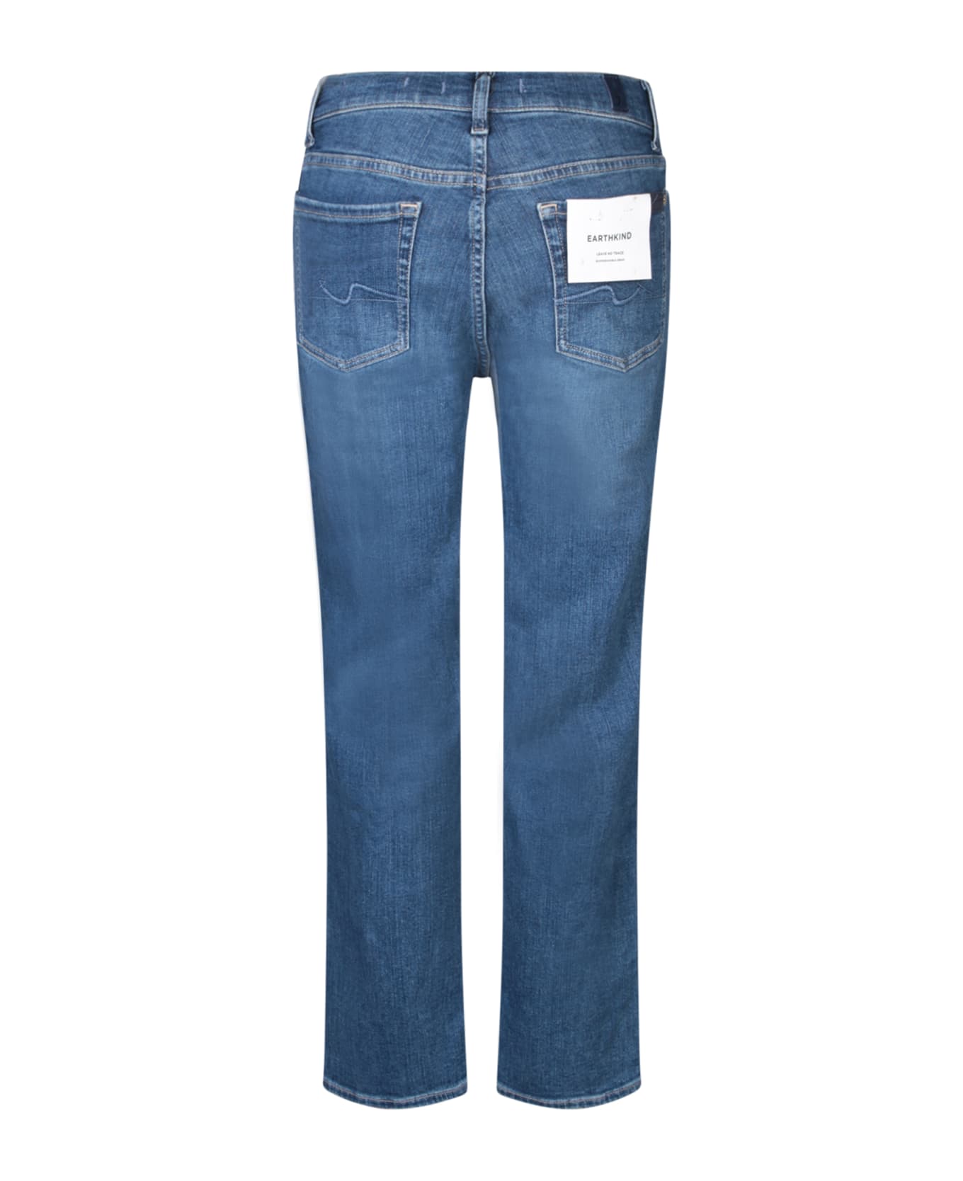 7 For All Mankind Straight Crop Blue Jeans - Blue