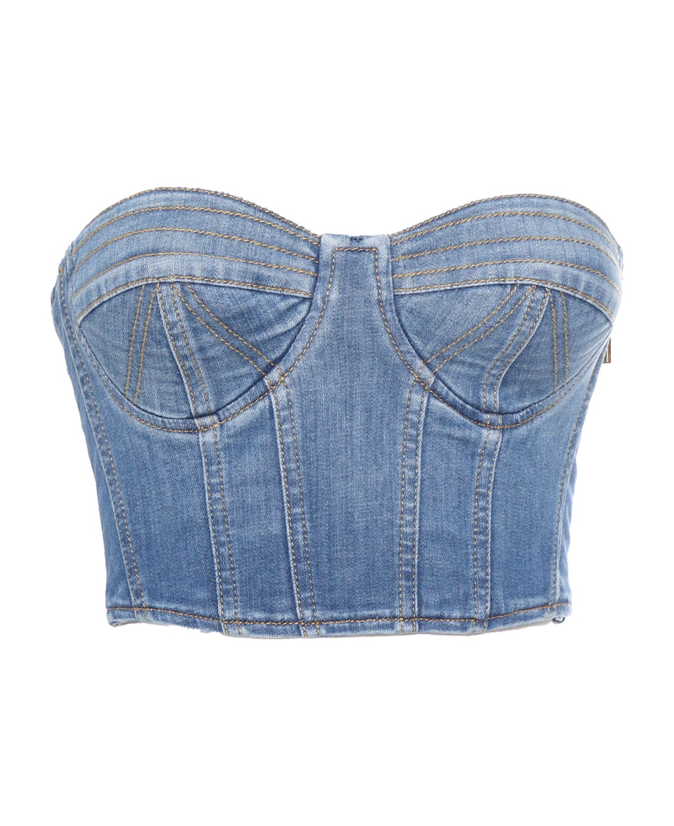 Elisabetta Franchi Denim Top - BLUE