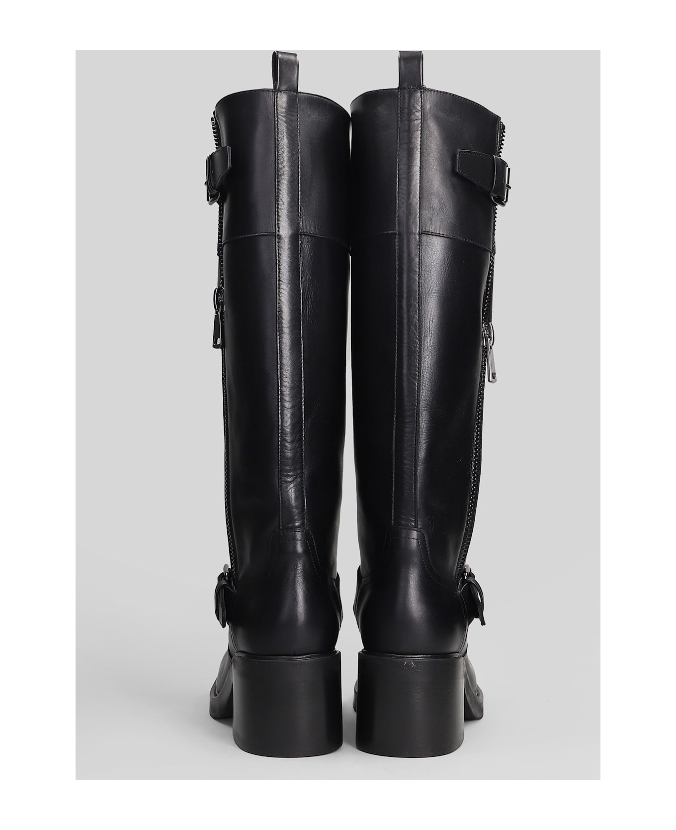 Elena Iachi High Heels Boots In Black Leather - black