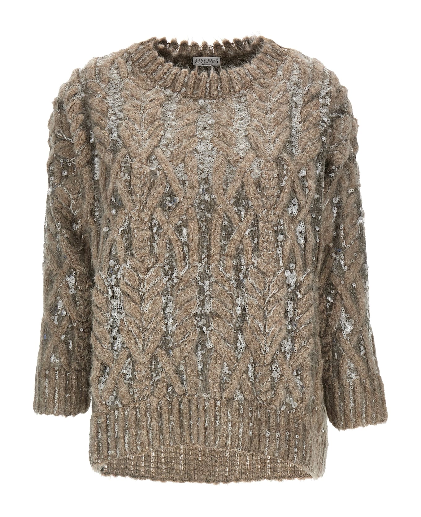 Brunello Cucinelli Sequin Sweater - Beige