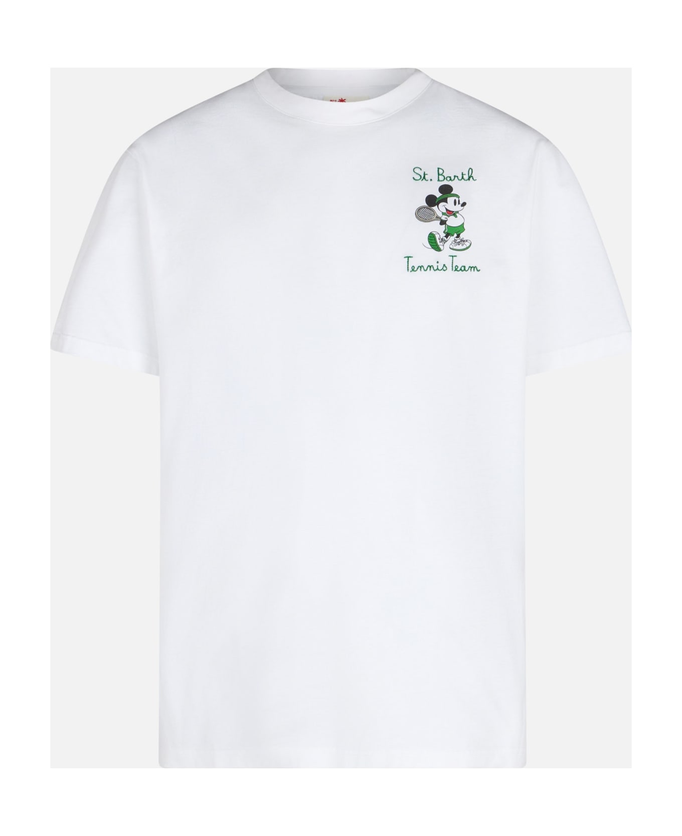 MC2 Saint Barth Man Cotton T-shirt With Mickey Mouse Print And Embroidery | Disney Special Edition - WHITE