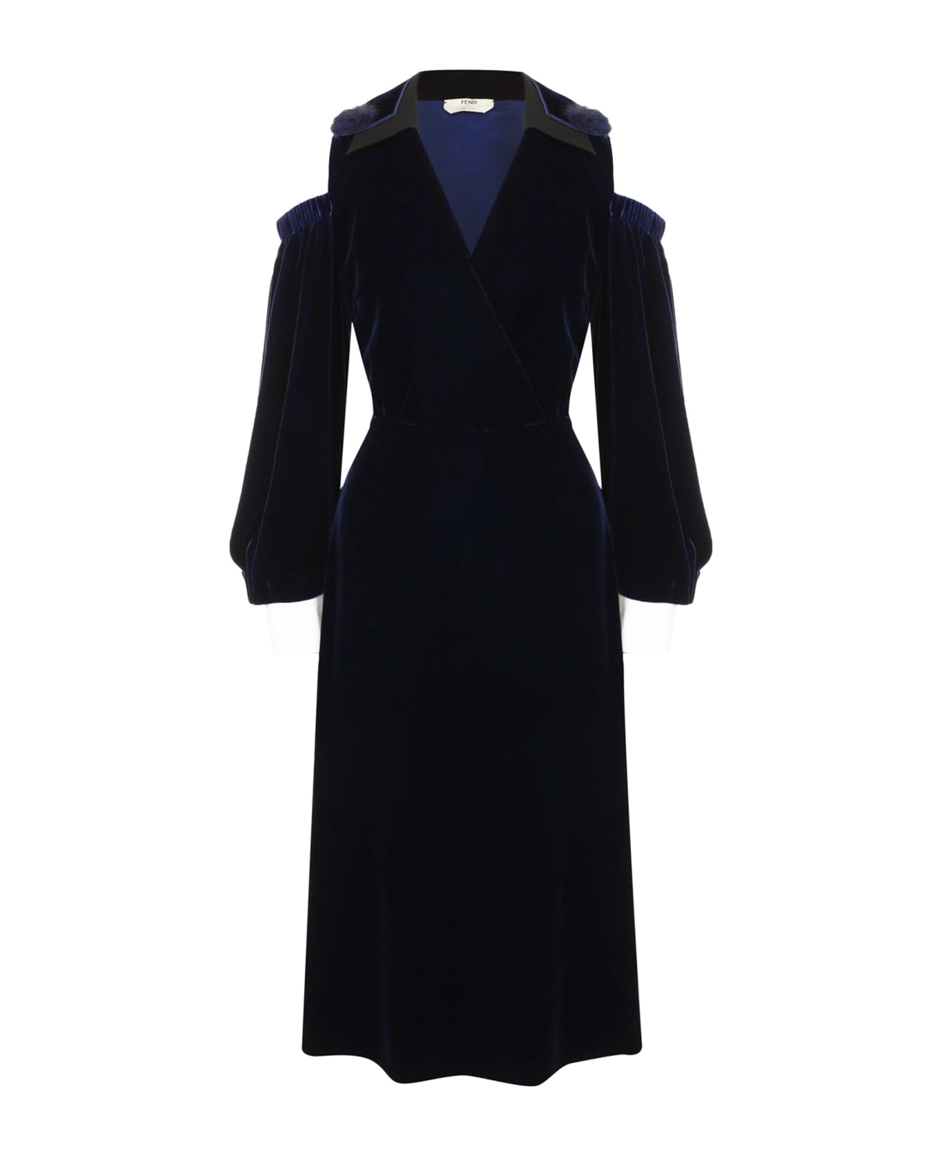 Fendi Velvet Midi Dress - Blue ワンピース＆ドレス
