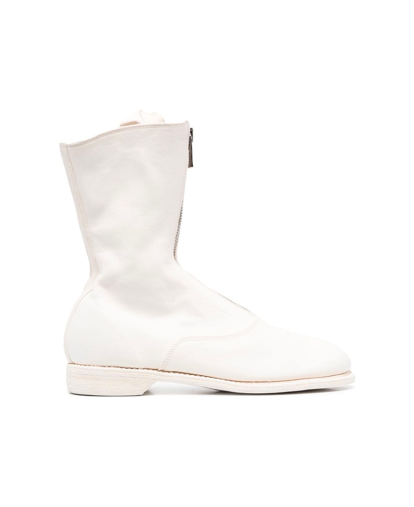 Guidi Front Zip Boot - T White