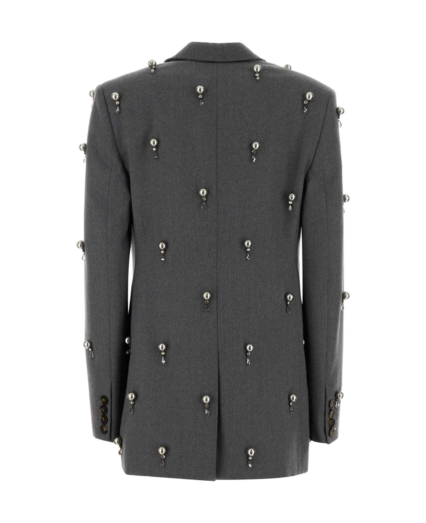 Stella McCartney Grey Wool Blazer - GREYMELANGE