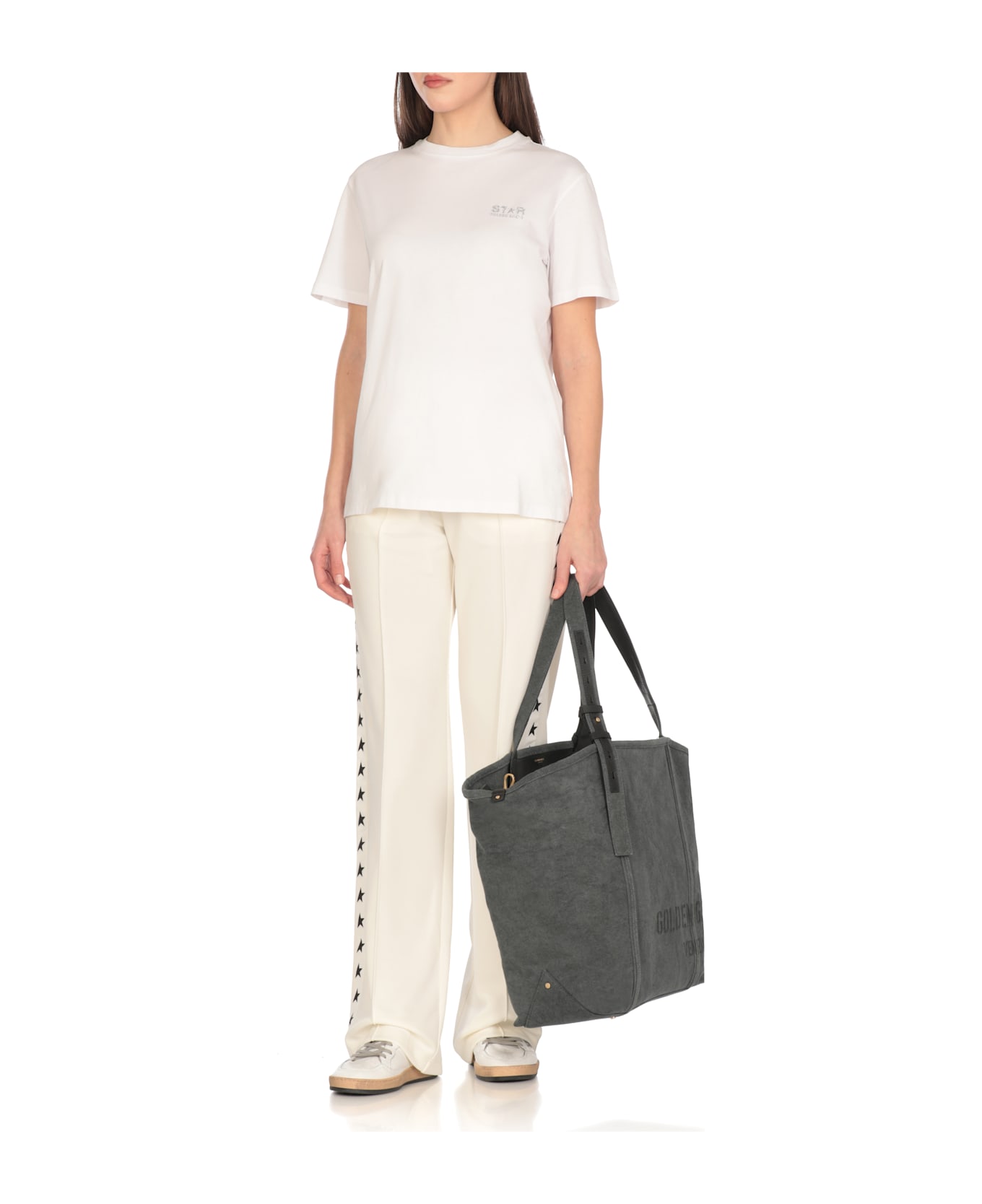 Golden Goose Pants With Logo - Ivory