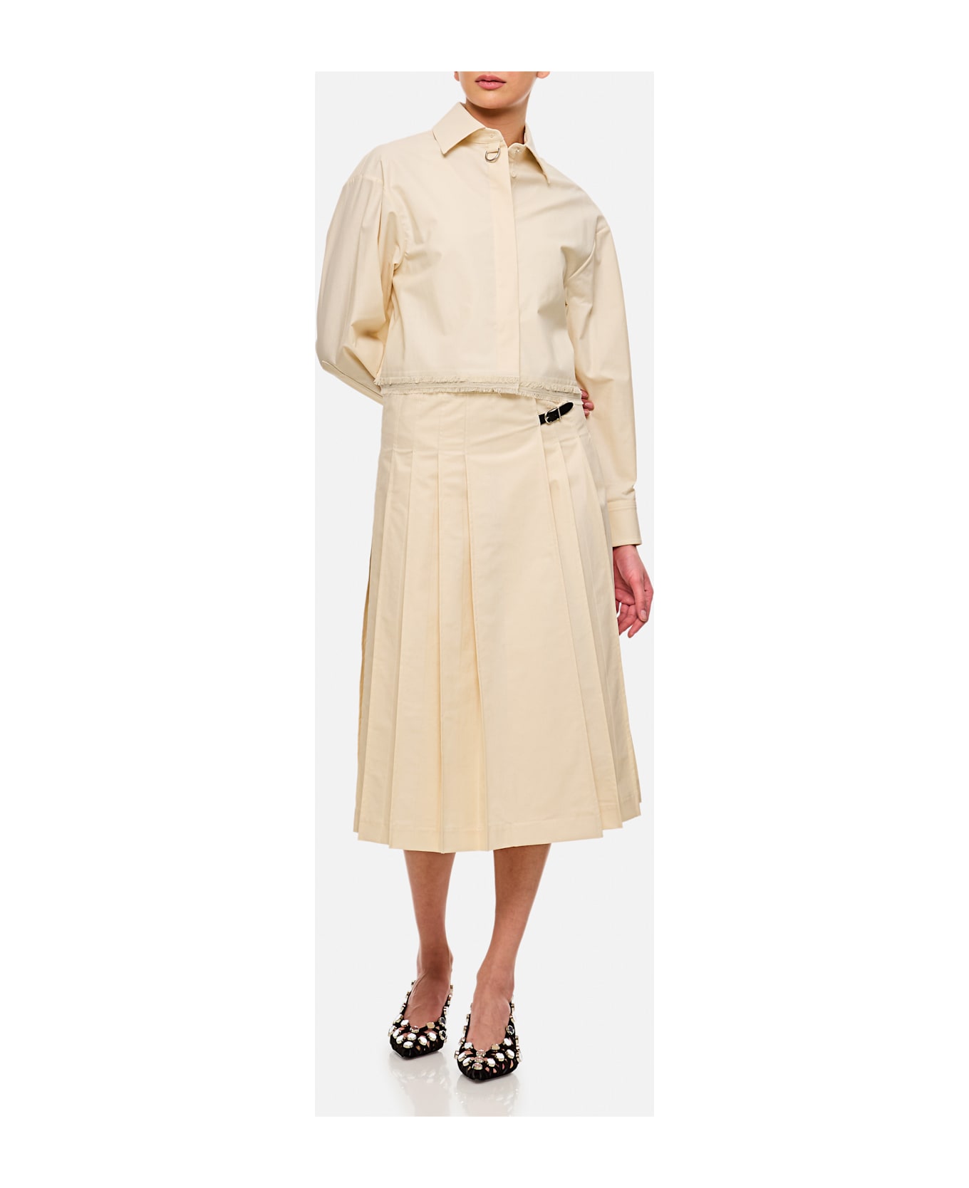 Durazzi Milano Pleated Midi Kilt - Beige