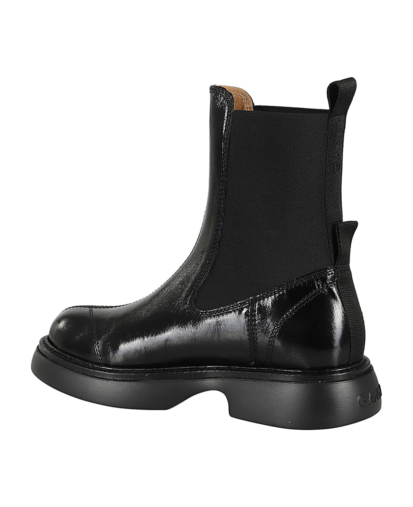 Ganni Everyday Mid Chelsea Boots Tonal Naplack - Black