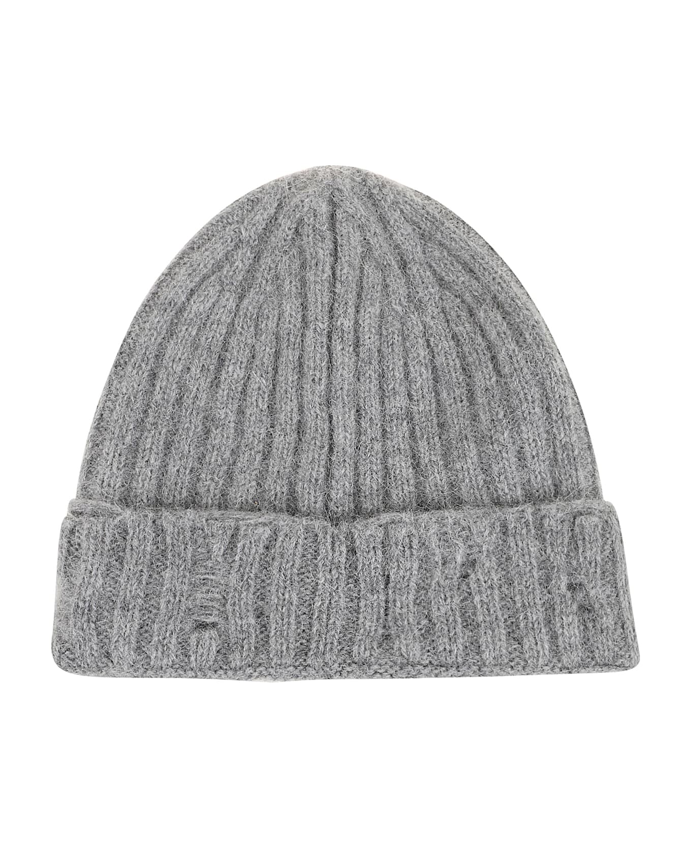 Stella McCartney Distressed Alpaca Beanie - Dark Grey Melange
