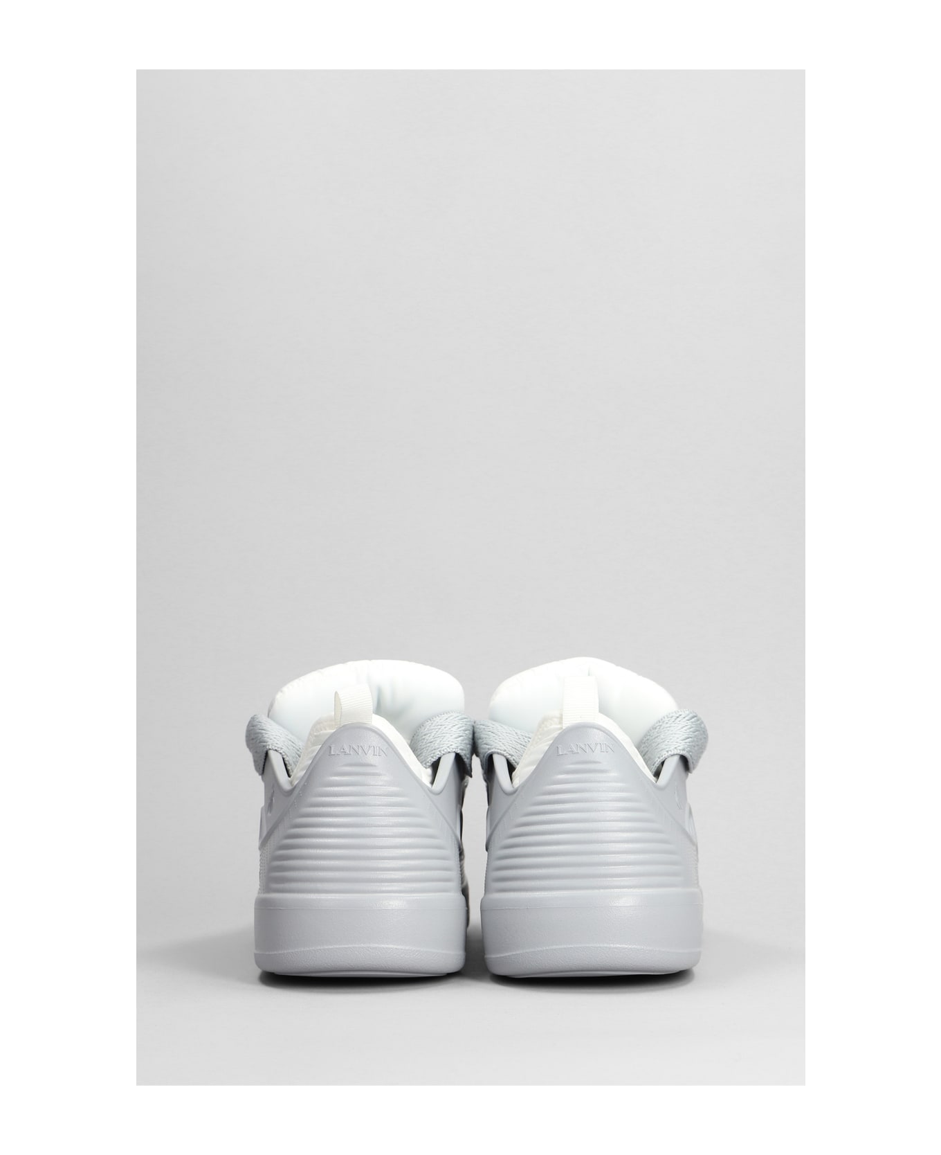 Lanvin Curb Block Sneakers In Grey Polyethylene - Pearl Grey