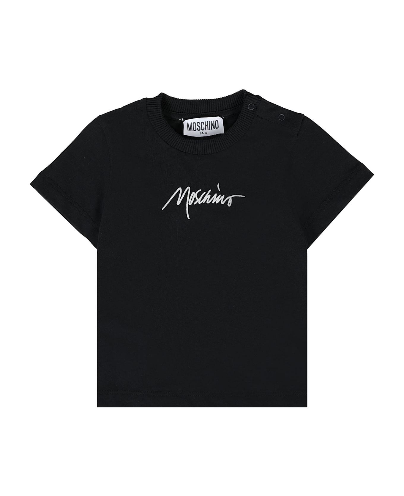 Moschino Black T-shirt For Baby Girl With Logo - Black