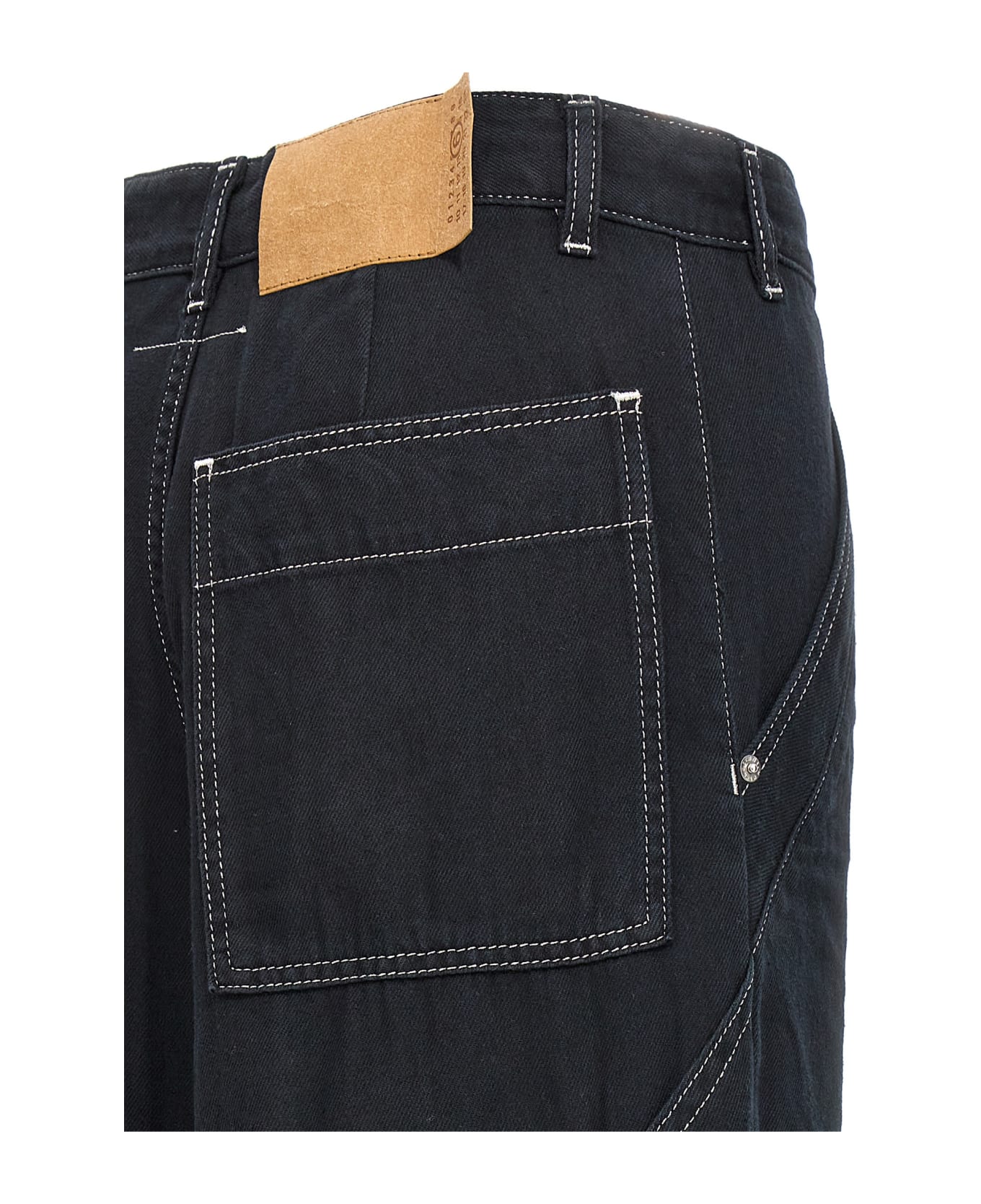 MM6 Maison Margiela Lurex Stitching Jeans - Black  
