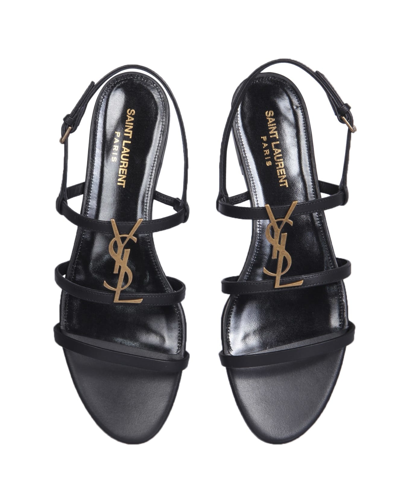 Saint Laurent Cassandra Flat Sandals - Black