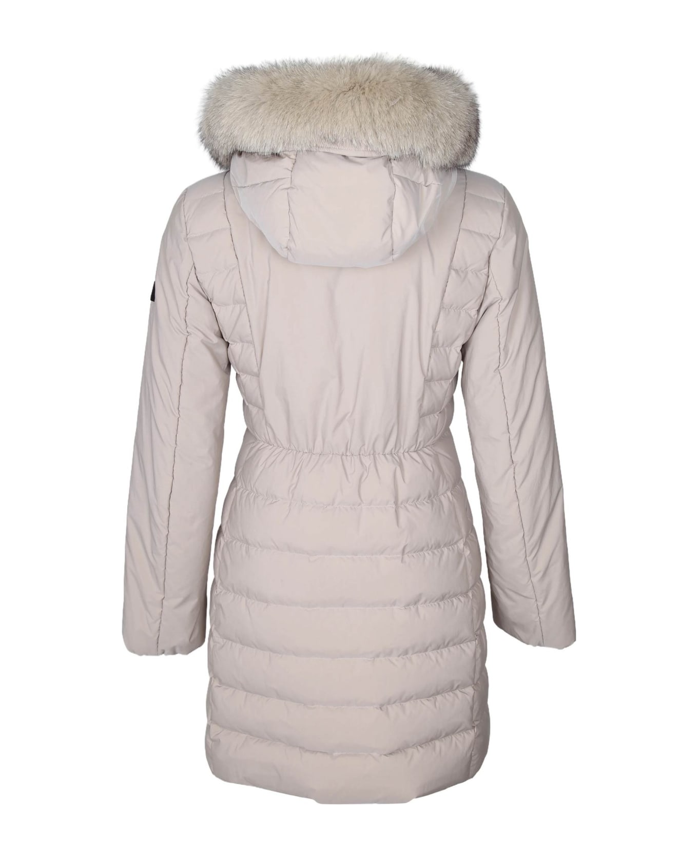 Peuterey Slim Seriola Down Jacket Ml 04 Fur In Nylon Beige Color - BEIGE