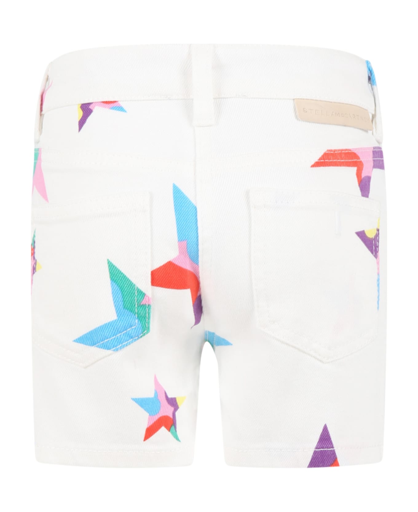 Stella McCartney Kids White Shorts For Girl With Stars - White