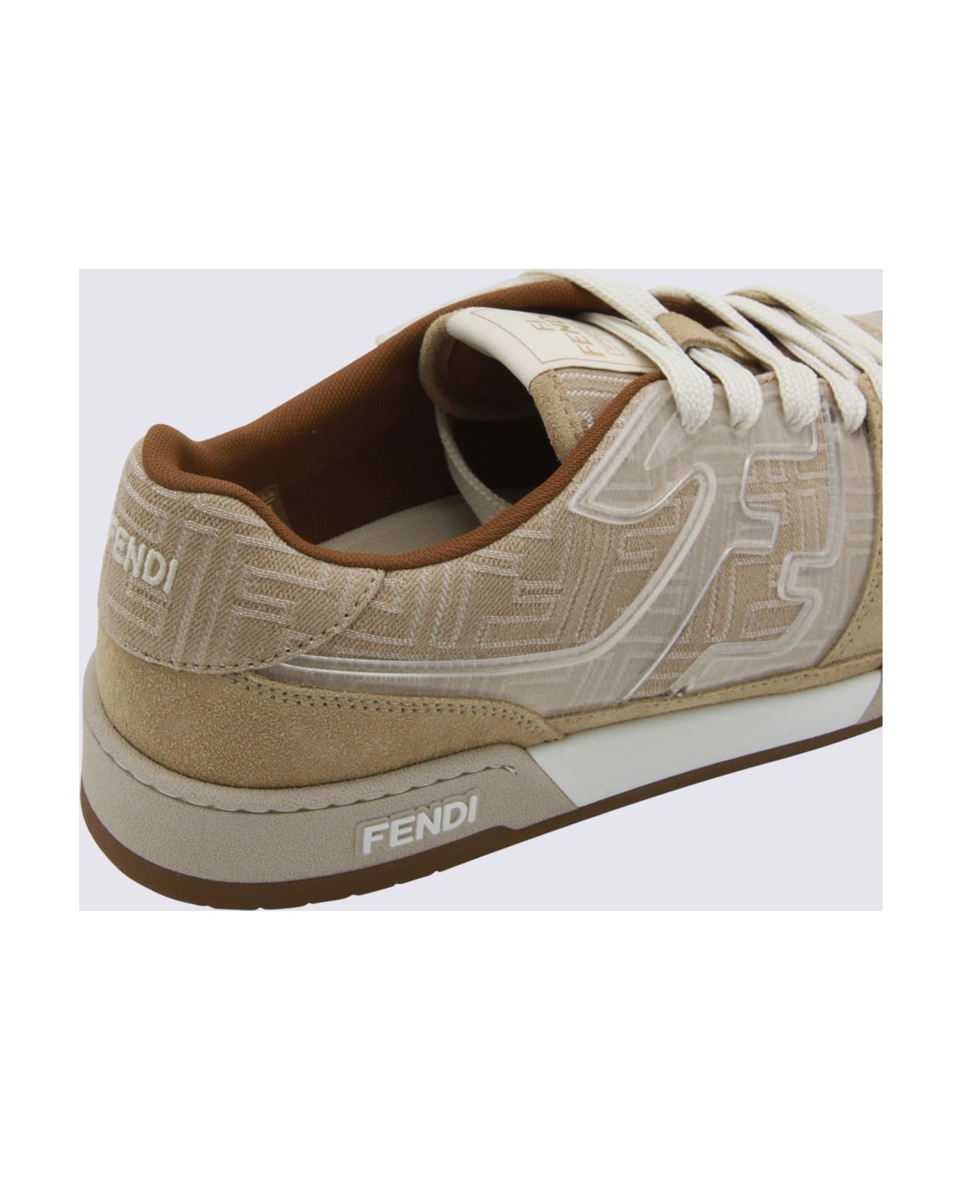 Fendi Beige Leather Sneakers - Beige