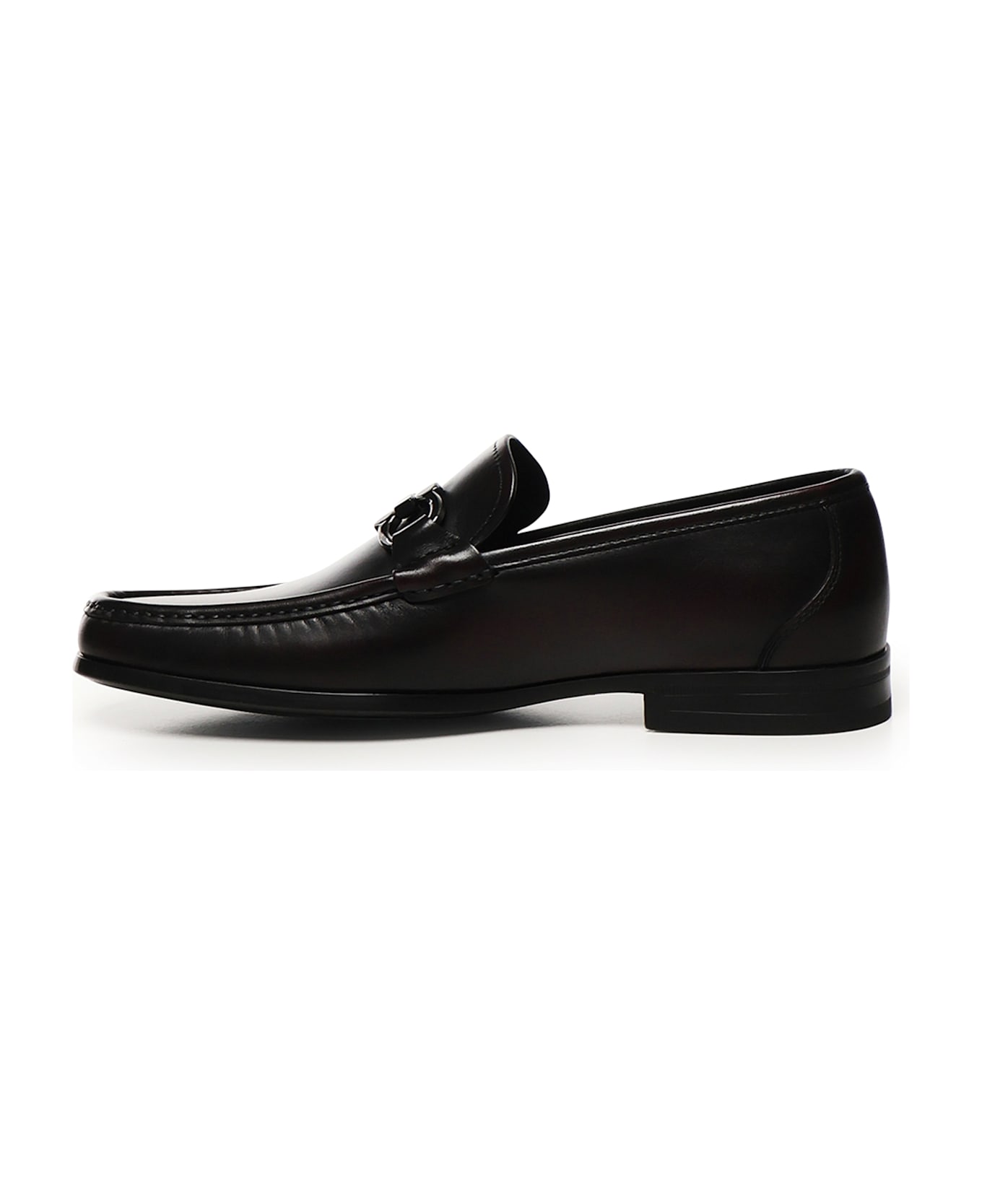 Ferragamo Gancini Ornament Moccasins - DARK BROWN