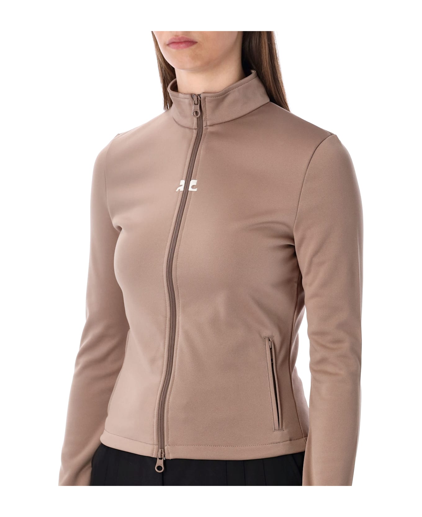 Courrèges Jersey Zip Jacket - MOCHA