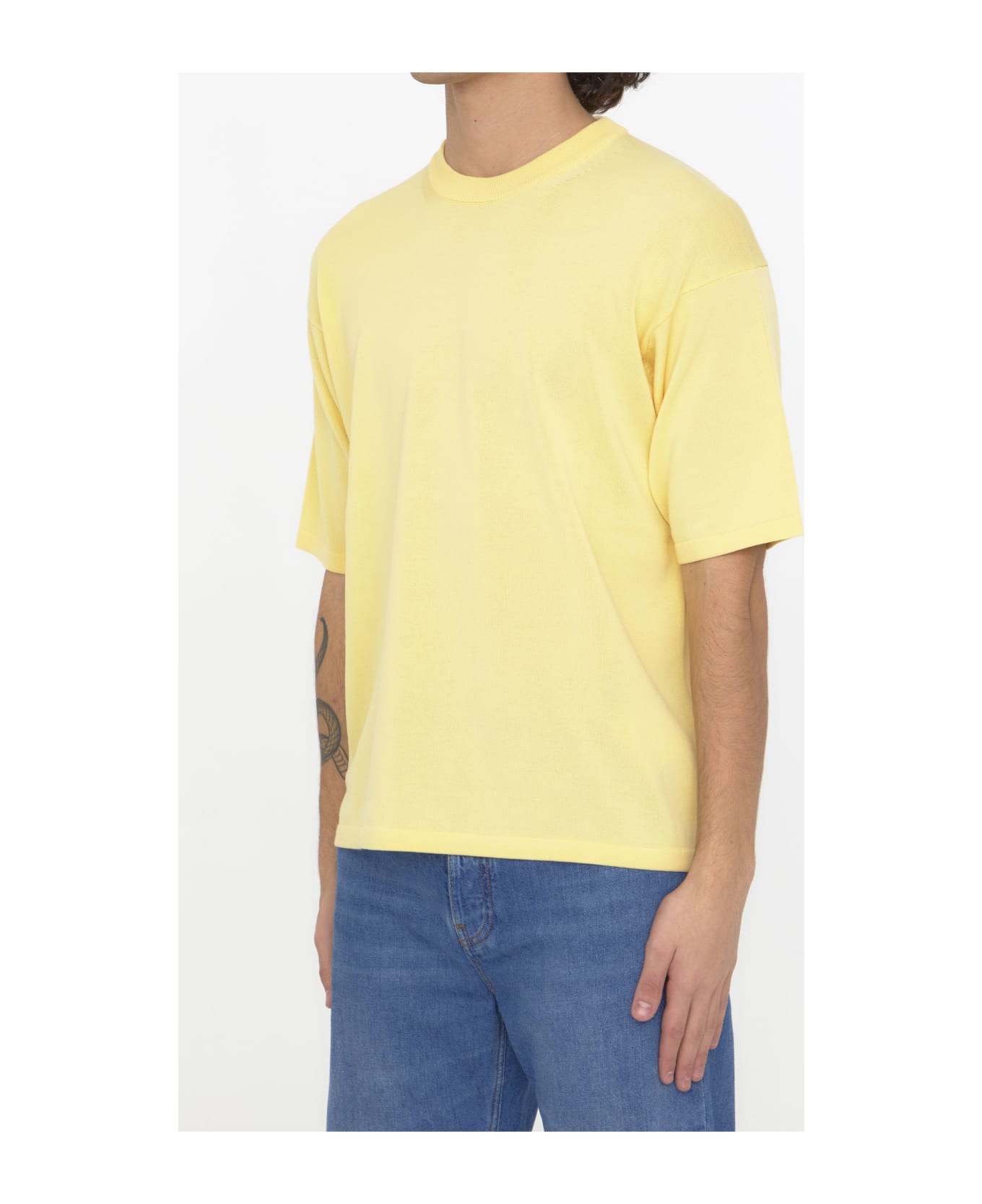 Roberto Collina Yellow Cotton T-shirt - YELLOW