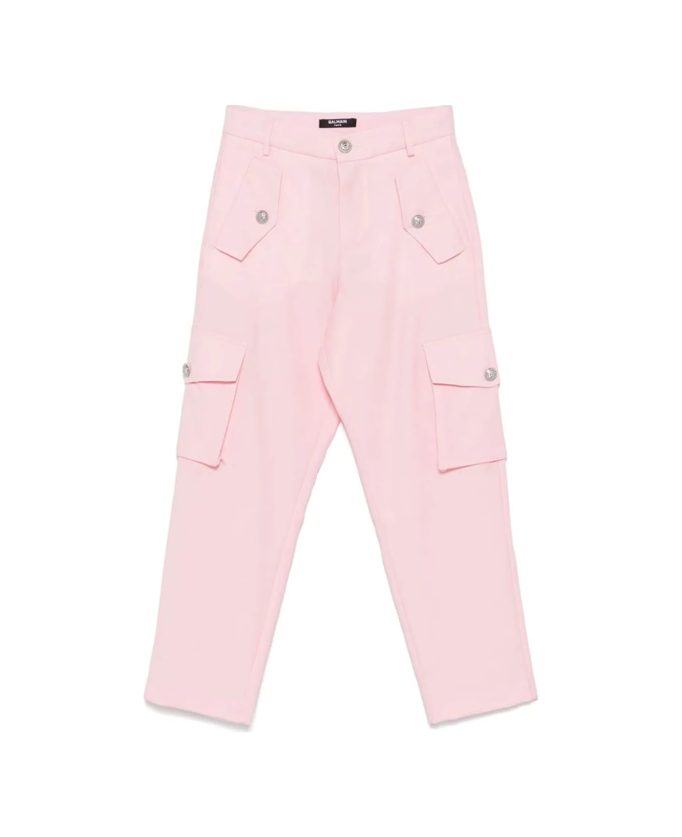 Balmain Cargo In Lana Vergine - Pink