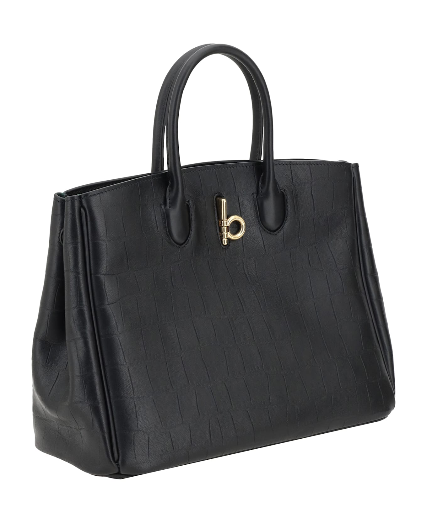 Burberry Crocco Handbag - BLACK