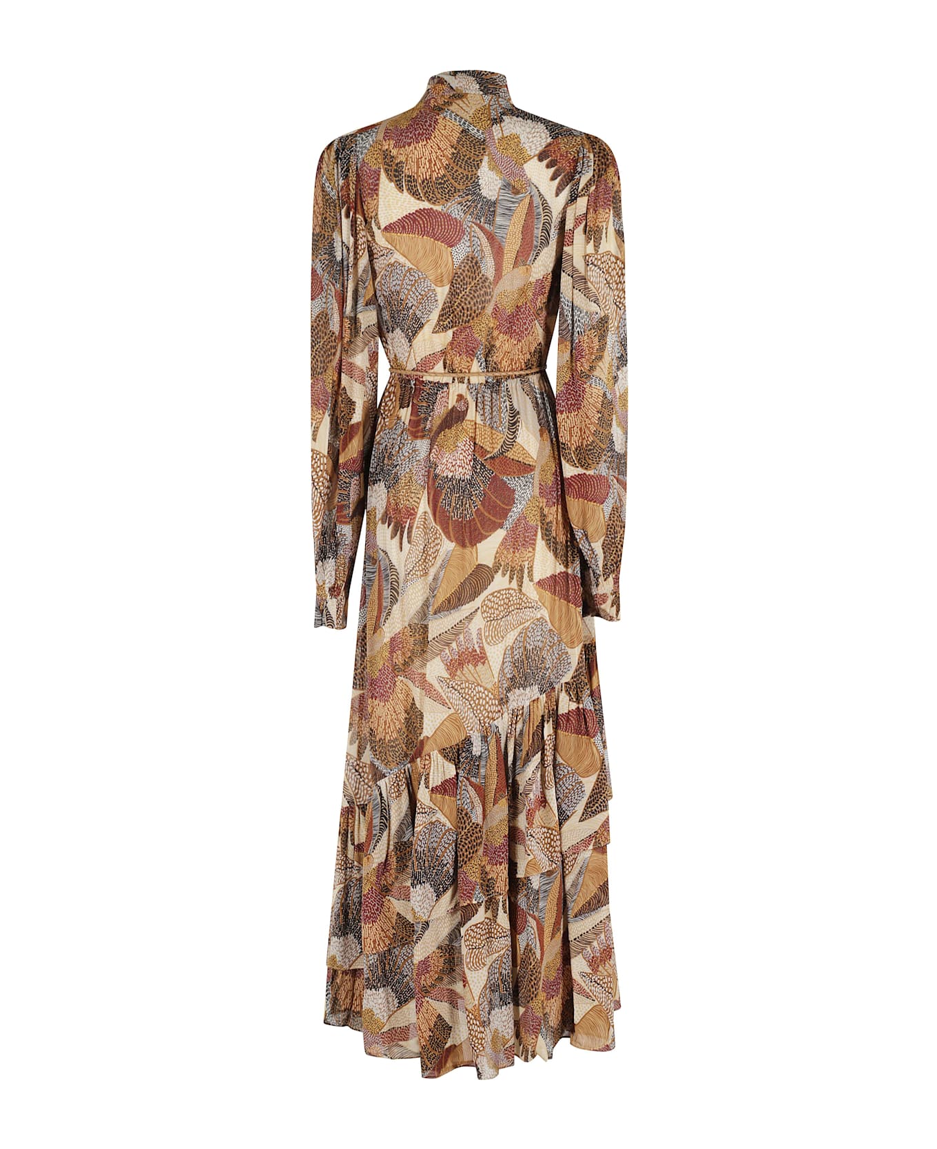 Farm Rio Long Sleeve Maxi Dress - Dotted Macaws Cream