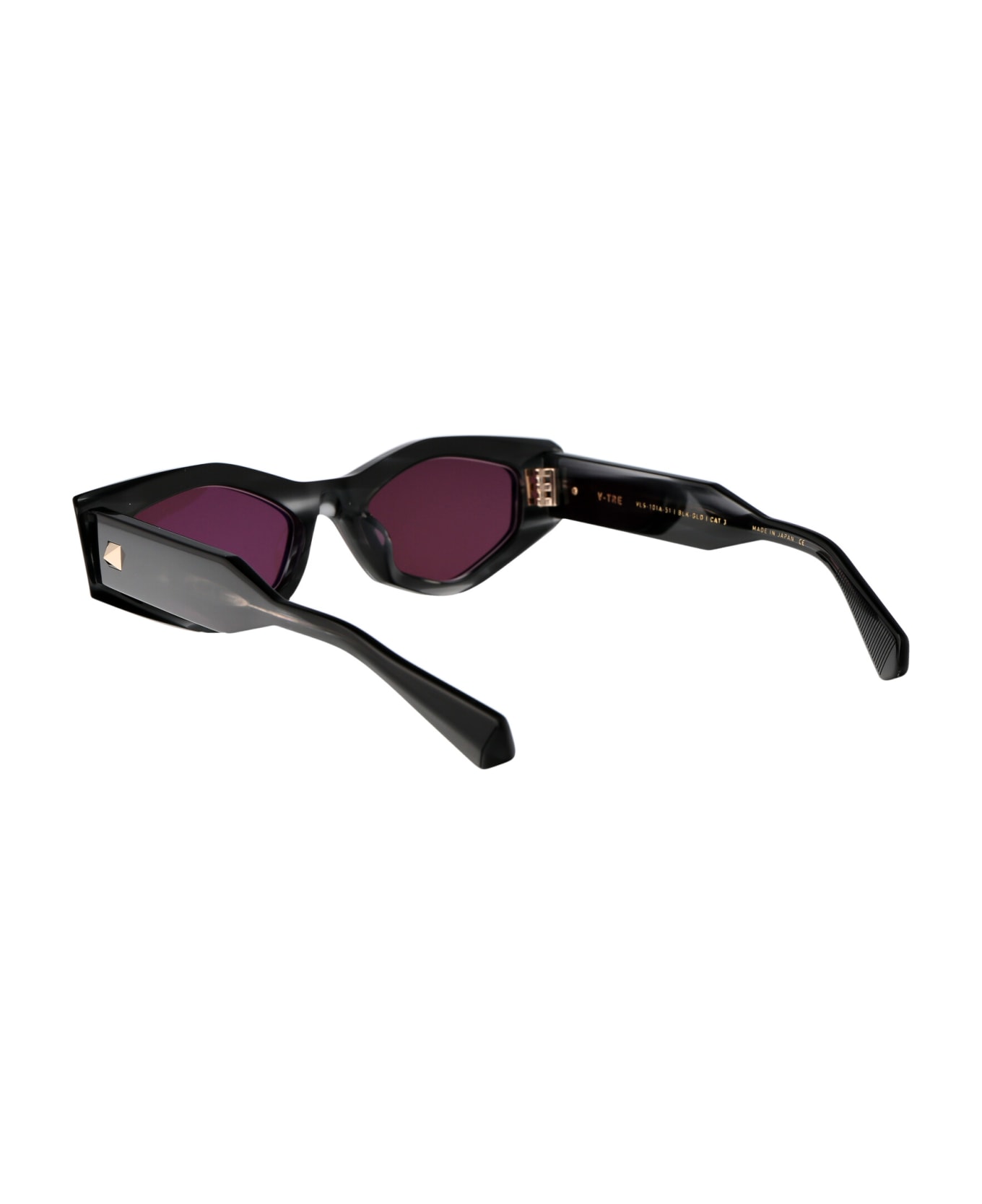 Valentino Eyewear V - Tre Sunglasses - 101A BLK - GLD