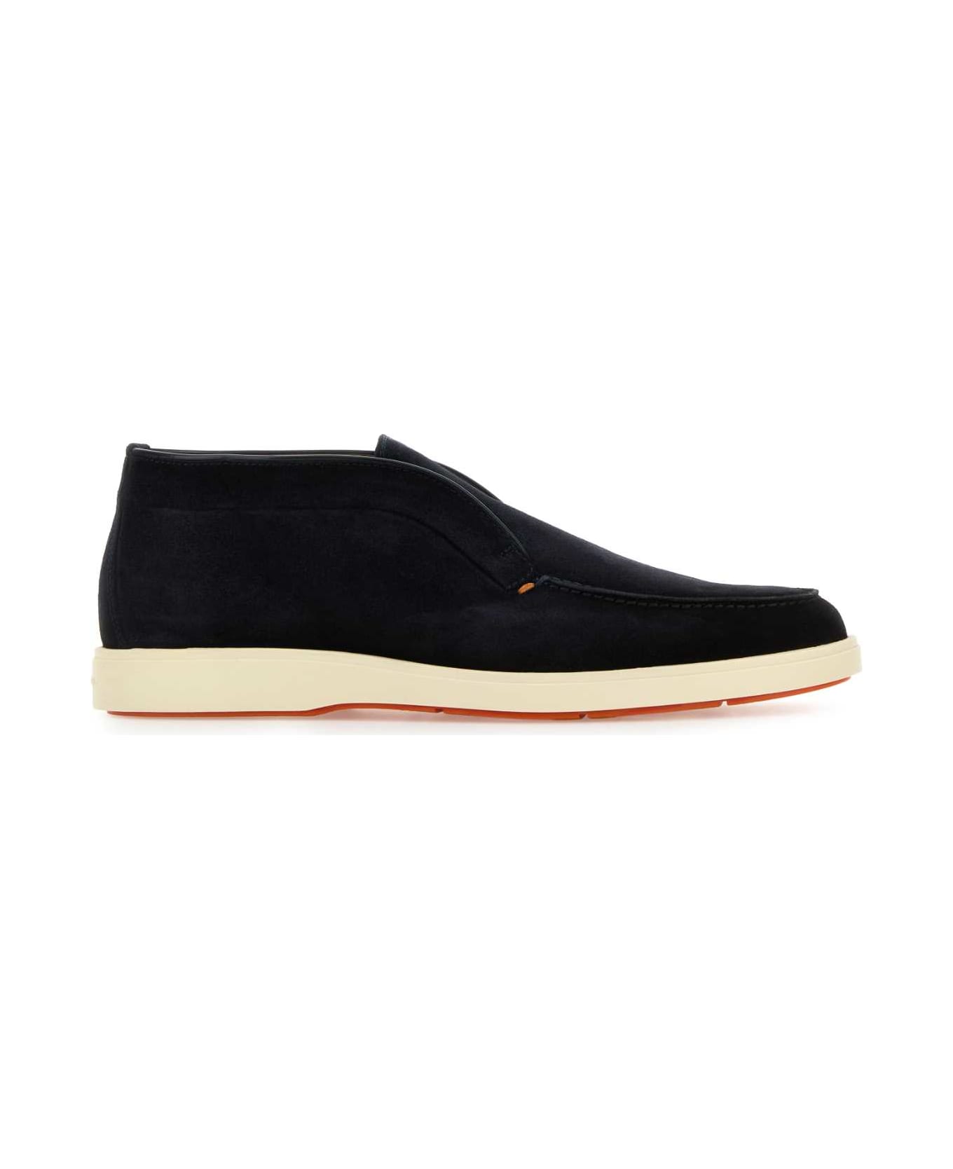 Santoni Midnight Blue Suede Digits Ankle Boots - U60