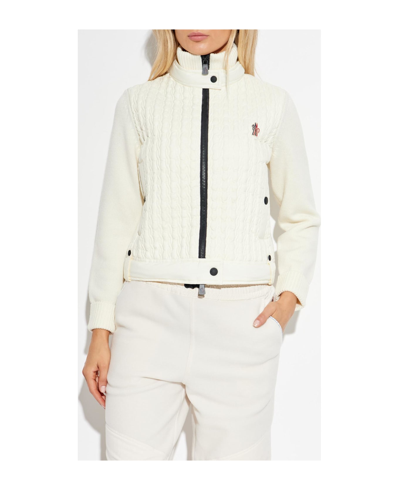 Moncler Grenoble Quilted Cardigan - WHITE