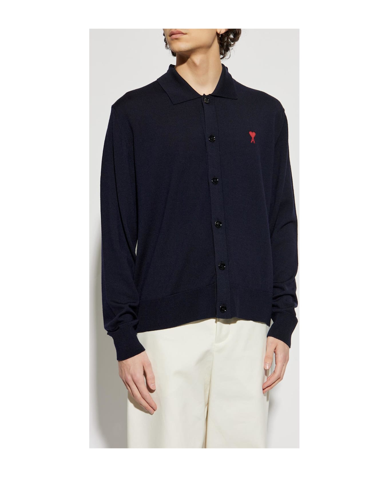 Ami Alexandre Mattiussi Cardigan With Logo - BLUE