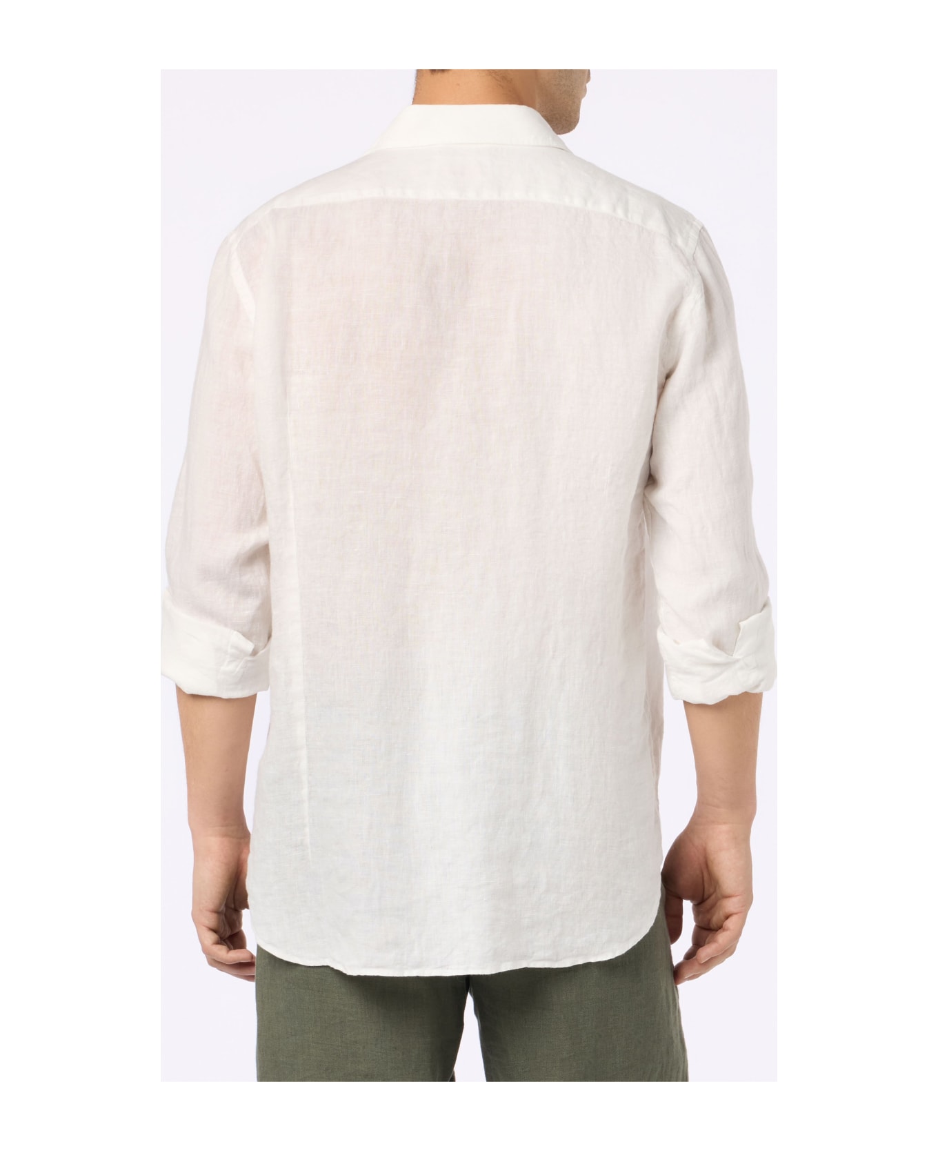 MC2 Saint Barth Man White Linen Shirt Pamplona - WHITE