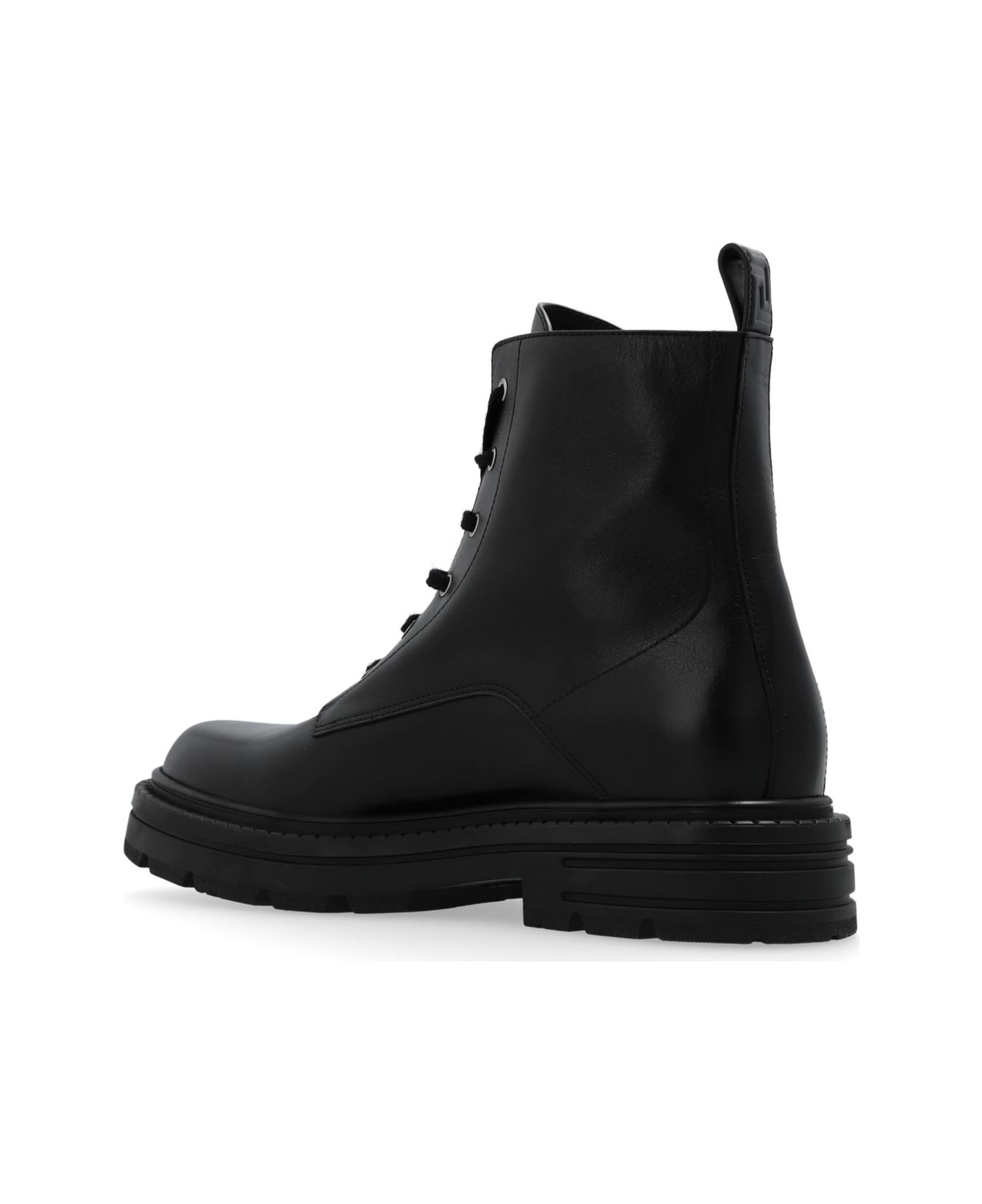 Versace Round-toe Lace-up Ankle Boots - E Nero Rutenio